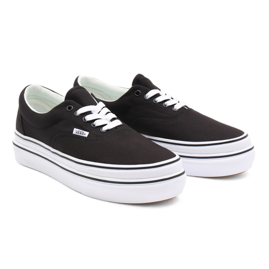 Vans Canvas Super ComfyCush Era Dam Svarta/Vita - Vans Platåskor Outlet (GTZDX6375)